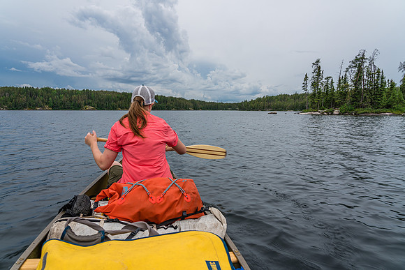 Paddling Crystal Lake.