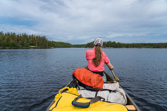 Paddling a small lake between Crystal and Indian House.