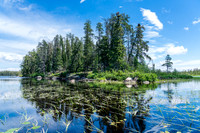 Exiting the "reed creek" leading into the south end of Indian House Lake.