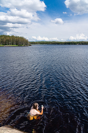 A very nice campsite in the small lake west of Prairie Lake.