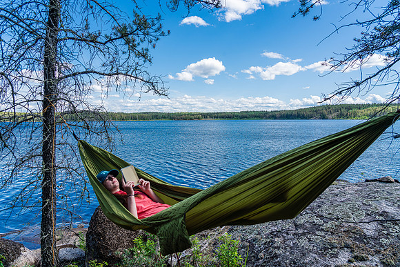 A very nice campsite in the small lake west of Prairie Lake.