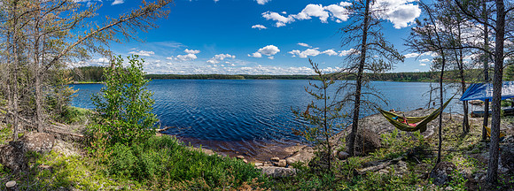 A very nice campsite in the small lake west of Prairie Lake.