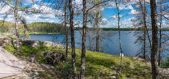A very nice campsite in the small lake west of Prairie Lake.