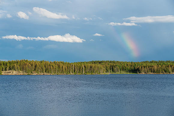 Evening settles in over the small, unnamed lake west of Prairie Lake.