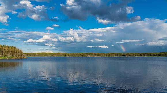Evening settles in over the small, unnamed lake west of Prairie Lake.