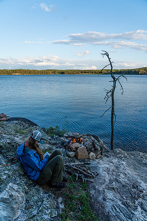A very nice campsite in the small lake west of Prairie Lake.
