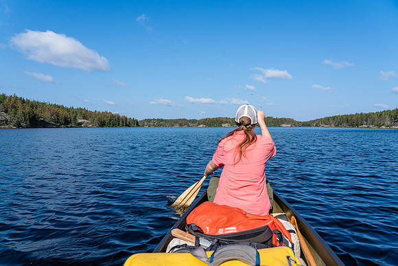 Paddling one of the small lakes between Prairie and Joey.