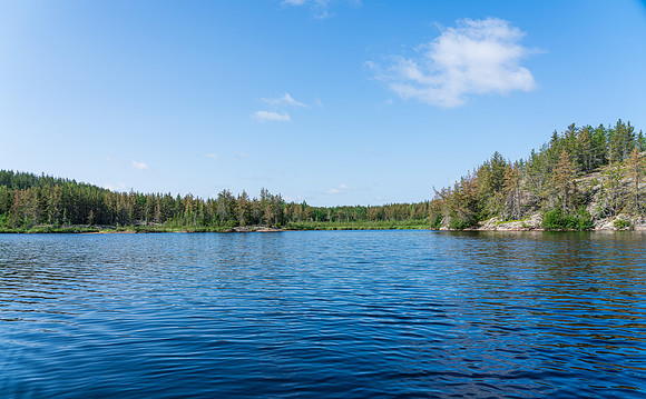 Paddling one of the small lakes between Prairie and Joey.