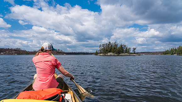 Paddling Lightning Lake.