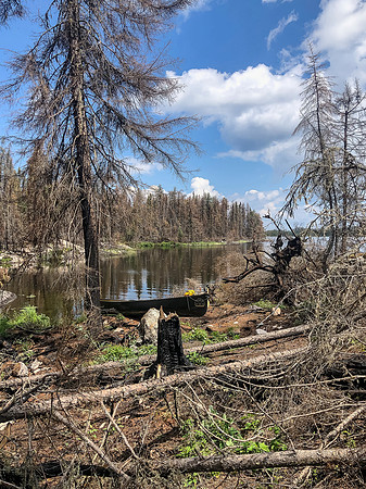 The portages west of Lightning Lake are burnt and somewhat unpleasant.