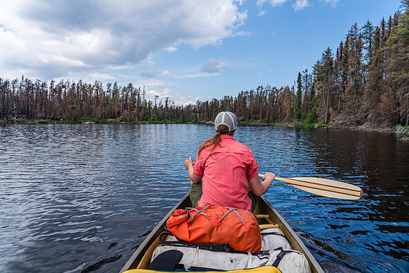 Paddling towards Royd Creek from just west of Lightning Lake.