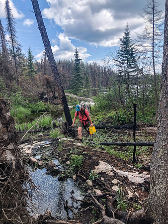 The portages west of Lightning Lake are burnt and somewhat unpleasant.