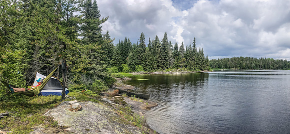 Our delightful campsite on Donald Lake.