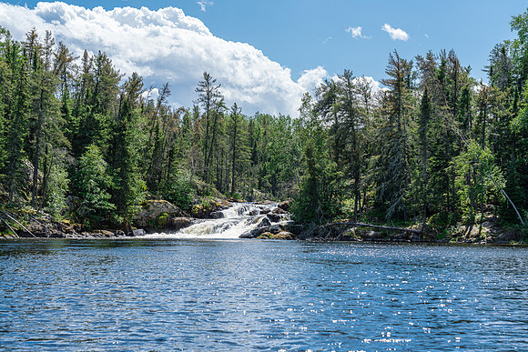 Falls coming into Hammerhead Lake from Rostoul Lake.