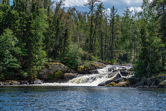 Falls coming into Hammerhead Lake from Rostoul Lake.