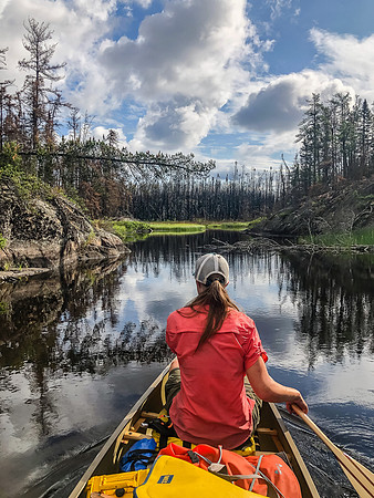 Paddling the Gammon River between Hammerhead and Gammon lakes.