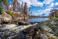 Lovely falls at the start of the Gammon River from Gammon Lake towards Hammerhead Lake.