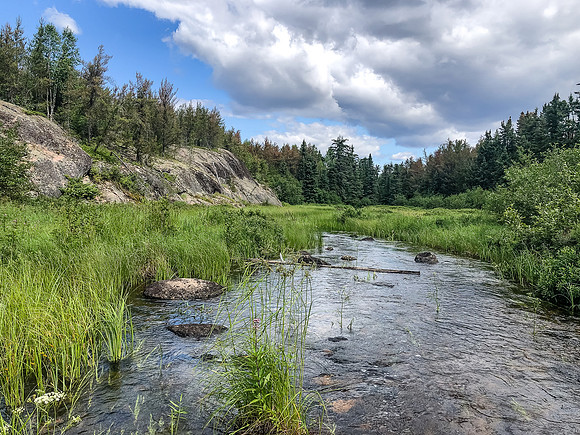 The shallow, rocky, muddy Haven Creek from Rostoul to Cyclops Lake.