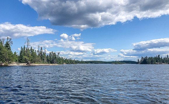 Paddling Haven Lake.