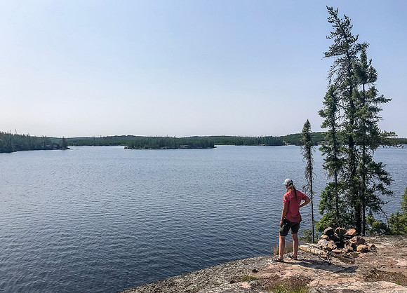 Exploring Haven Lake on our day off.