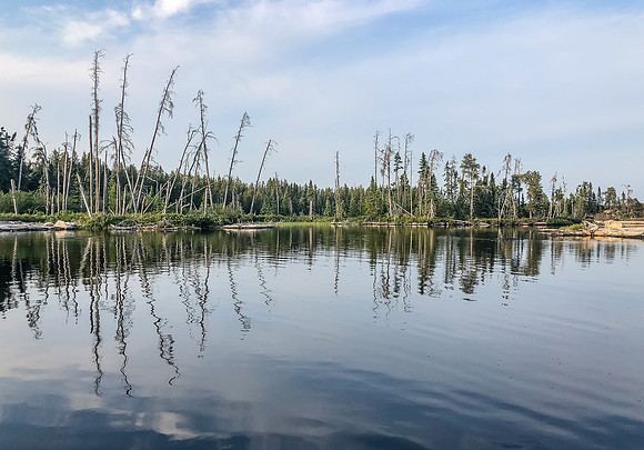Exploring Haven Lake on our day off.