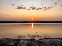 The sun rises over Haven Lake.