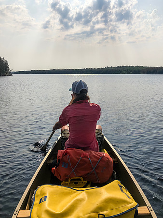 Paddling south on Hansen Lake.