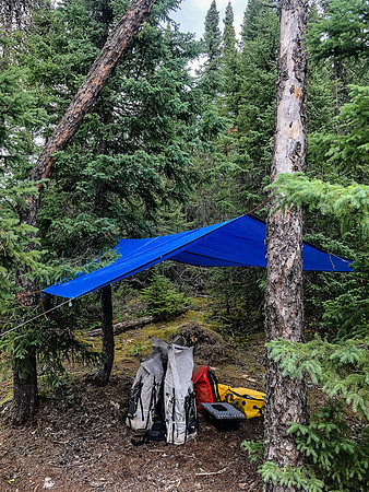 The island campsite on Glenn Lake.