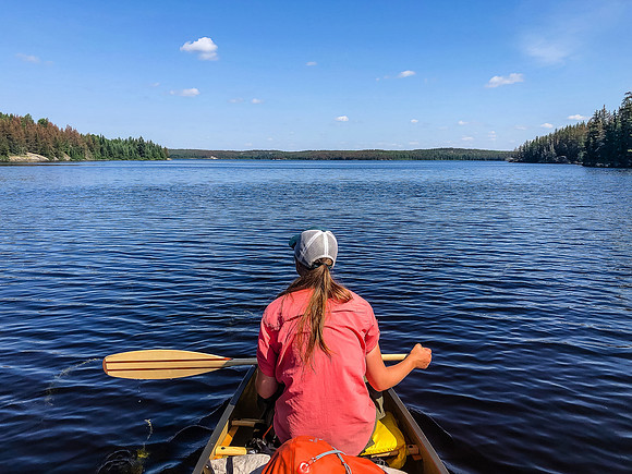 Paddling through Optic Lake.