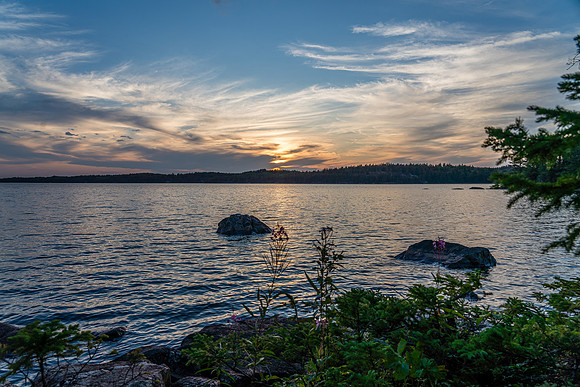 Sunset from our campsite on Telescope Lake.