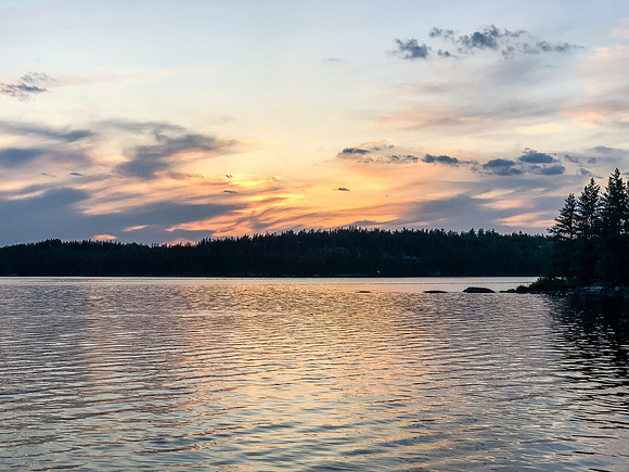 Sunset from our campsite on Telescope Lake.