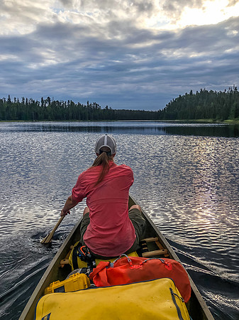 Paddling east out of Telescope Lake towards the Hjalmar Lakes.