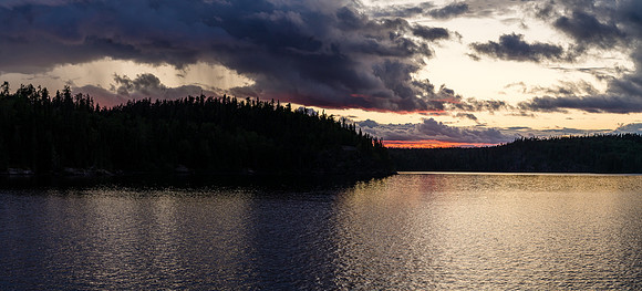 Sunset over Onnie Lake.