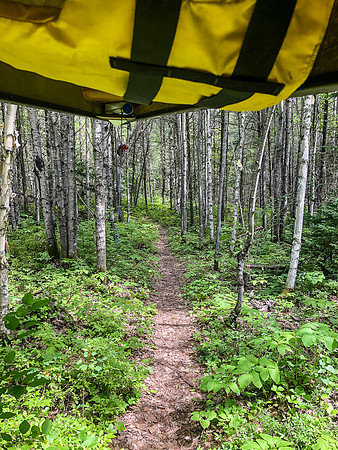 The 525m portage from Stan to Johnson Lake.