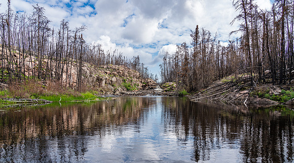 Paddling the Gammon River between Hammerhead and Gammon lakes.