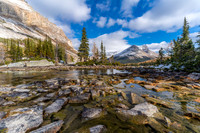 The outflow from Myosotis Lake to Skoki Creek.