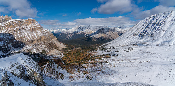 Views down the Skoki Valley towards the Pipestone.