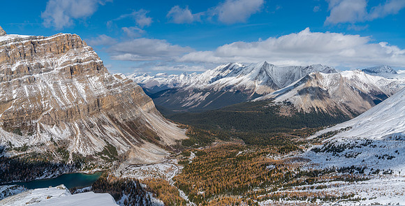 Views down the Skoki Valley towards the Pipestone.