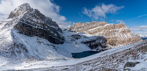 Ptarmigan Peak looms over Packers Pass and Zigadenus Lake.