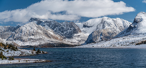 Views down Ptarmigan Lake towards St. Bride, Tilted and Lychnis.