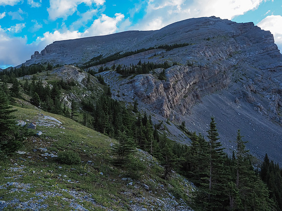 Early morning lighting as we crest the headwall above our campsite.