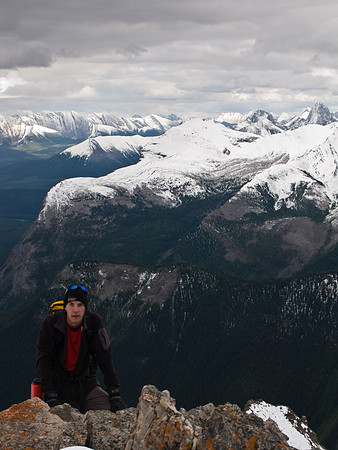 Rod comes up to the tiny summit of Wonder Peak - only room for two here!
