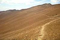 From The Notch traversing to Amber Mountain at upper right.
