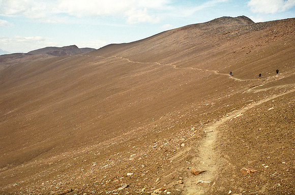 From The Notch traversing to Amber Mountain at upper right.