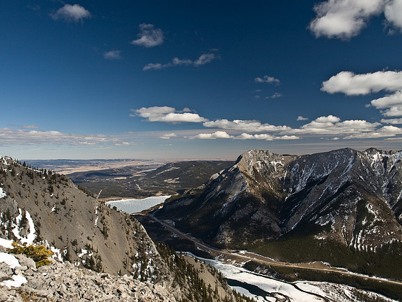 Mount Baldy and Barrier Lake (L).