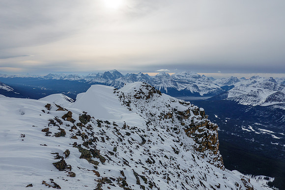 Views back to the top of the crux.