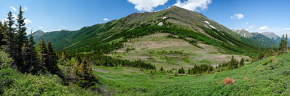 Looking back up the east face of Mist Ridge.