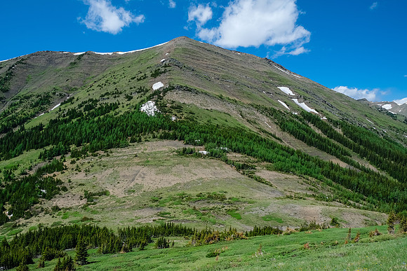 Looking back up the east face of Mist Ridge.