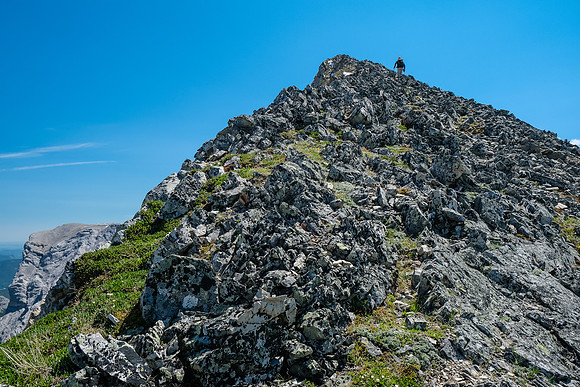 Ascending the west ridge of Gibraltar Mountain.