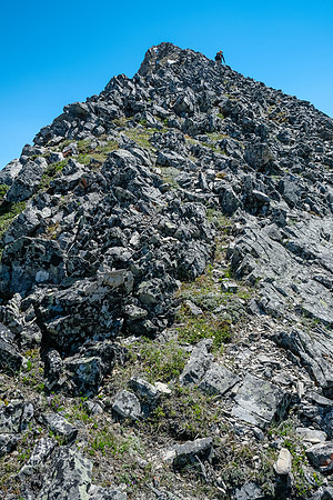 Ascending the west ridge of Gibraltar Mountain.